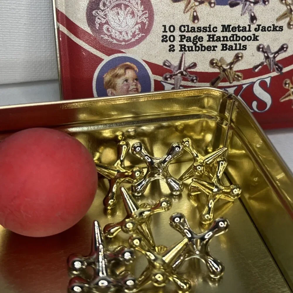 Channel Craft Jumbo Jacks Classic Metal Game Set with Tin Box & Rubber Balls